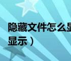 隱藏文件怎么顯示出來win10（隱藏文件怎么顯示）