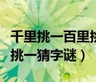 千里挑一百里挑一是個什么字（千里挑一百里挑一猜字謎）