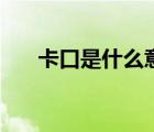 卡口是什么意思呢（卡口是什么意思）