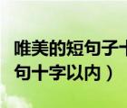 唯美的短句子十字以內(nèi)關(guān)于愛情（愛情說說短句十字以內(nèi)）