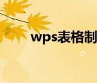 wps表格制作圖表（wps表格制作）