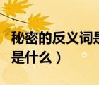 秘密的反義詞是什么最佳答案（秘密的反義詞是什么）