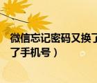微信忘記密碼又換了手機號怎么找回來（微信忘記密碼又換了手機號）