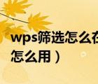 wps篩選怎么在后面顯示各項(xiàng)數(shù)量（wps篩選怎么用）