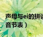 聲母與ei的拼讀音節(jié)表圖片（聲母與ei的拼讀音節(jié)表）