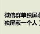 微信群單獨屏蔽一個人不收到信息（微信群單獨屏蔽一個人）