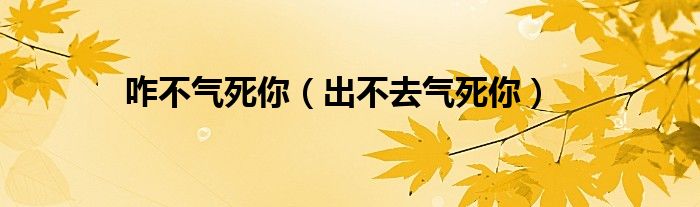 咋不氣死你（出不去氣死你）