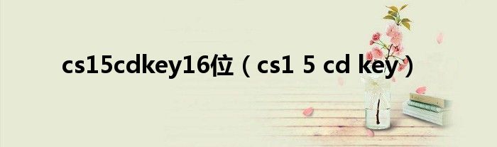 cs15cdkey16位（cs1 5 cd key）