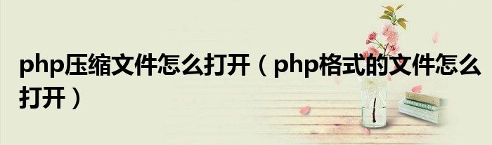 php壓縮文件怎么打開（php格式的文件怎么打開）