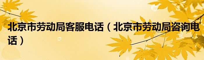 北京市勞動(dòng)局客服電話(huà)（北京市勞動(dòng)局咨詢(xún)電話(huà)）