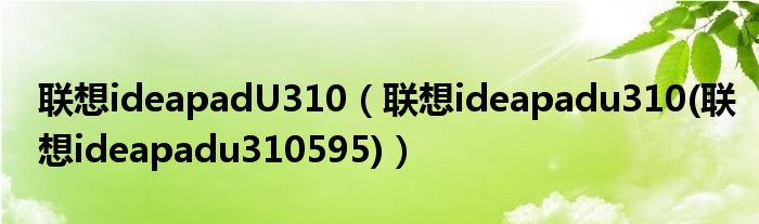 聯(lián)想ideapadU310（聯(lián)想ideapadu310(聯(lián)想ideapadu310595)）