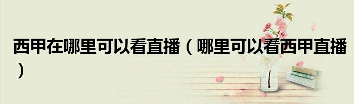 西甲在哪里可以看直播（哪里可以看西甲直播）