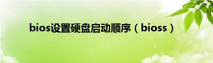 bios設(shè)置硬盤啟動(dòng)順序（bioss）