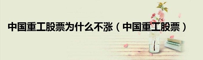 中國重工股票為什么不漲（中國重工股票）