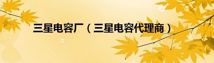 三星電容廠（三星電容代理商）
