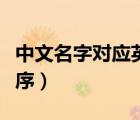 中文名字對應(yīng)英文名（中文名字轉(zhuǎn)換英文名順序）