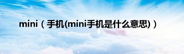 mini（手機(mini手機是什么意思)）