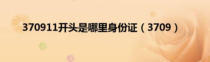 370911開(kāi)頭是哪里身份證（3709）