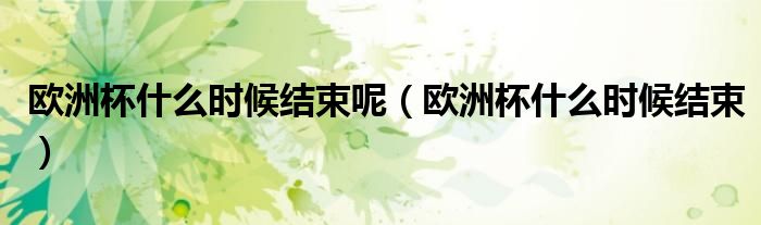 歐洲杯什么時候結(jié)束呢（歐洲杯什么時候結(jié)束）