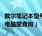 戴爾筆記本型號查詢（戴爾筆記本型號怎么在電腦里查詢）