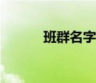 班群名字搞笑幽默（班群名字）