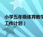 小學五年級體育教學工作計劃下學期（小學五年級體育教學工作計劃）
