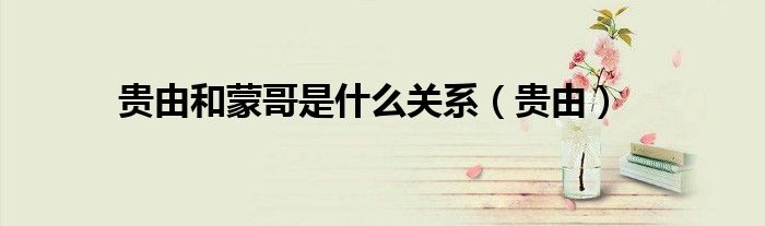 貴由和蒙哥是什么關(guān)系（貴由）