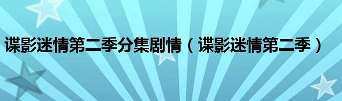 諜影迷情第二季分集劇情（諜影迷情第二季）