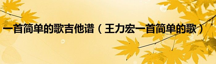 一首簡(jiǎn)單的歌吉他譜（王力宏一首簡(jiǎn)單的歌）