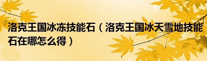 洛克王國(guó)冰凍技能石（洛克王國(guó)冰天雪地技能石在哪怎么得）