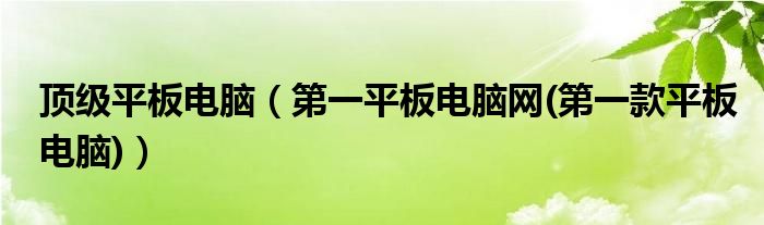 頂級平板電腦（第一平板電腦網(wǎng)(第一款平板電腦)）