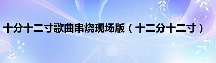 十分十二寸歌曲串燒現(xiàn)場版（十二分十二寸）