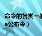 命令的各類一般分為（常用命令的主要類型有a公布令）