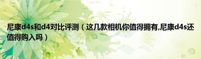 尼康d4s和d4對比評測（這幾款相機你值得擁有,尼康d4s還值得購入嗎）