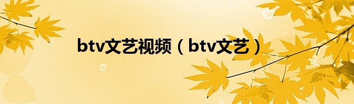 btv文藝視頻（btv文藝）