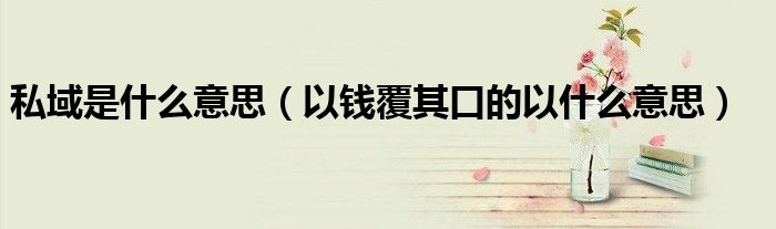 私域是什么意思（以錢覆其口的以什么意思）