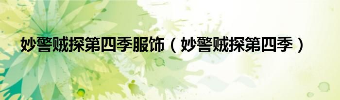 妙警賊探第四季服飾（妙警賊探第四季）