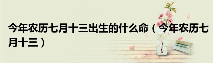 今年農(nóng)歷七月十三出生的什么命（今年農(nóng)歷七月十三）