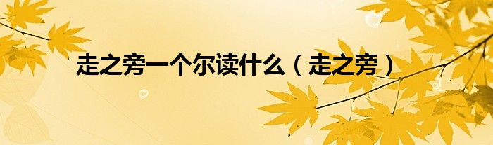 走之旁一個(gè)爾讀什么（走之旁）