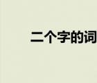 二個字的詞語酷拽（二個字的詞語）