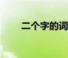 二個字的詞語酷拽（二個字的詞語）