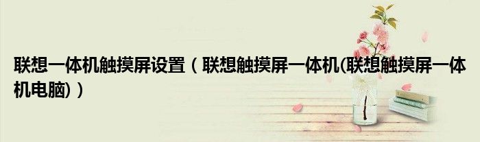聯(lián)想一體機觸摸屏設置（聯(lián)想觸摸屏一體機(聯(lián)想觸摸屏一體機電腦)）