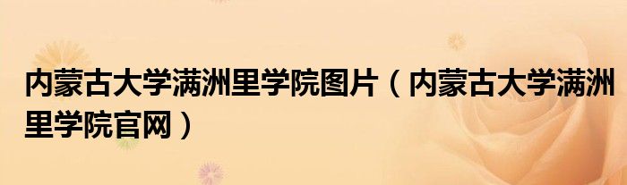 內(nèi)蒙古大學(xué)滿洲里學(xué)院圖片（內(nèi)蒙古大學(xué)滿洲里學(xué)院官網(wǎng)）