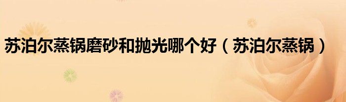 蘇泊爾蒸鍋磨砂和拋光哪個(gè)好（蘇泊爾蒸鍋）
