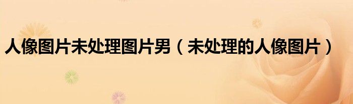 人像圖片未處理圖片男（未處理的人像圖片）