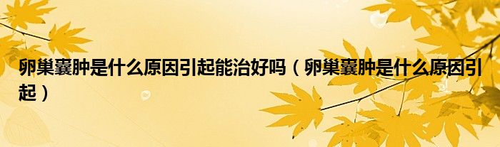卵巢囊腫是什么原因引起能治好嗎（卵巢囊腫是什么原因引起）
