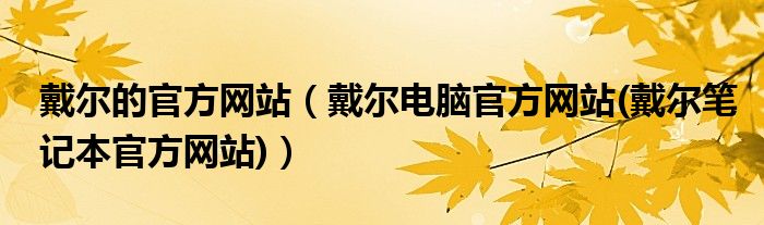 戴爾的官方網(wǎng)站（戴爾電腦官方網(wǎng)站(戴爾筆記本官方網(wǎng)站)）