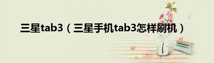 三星tab3（三星手機(jī)tab3怎樣刷機(jī)）
