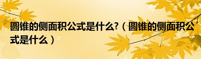 圓錐的側(cè)面積公式是什么?（圓錐的側(cè)面積公式是什么）