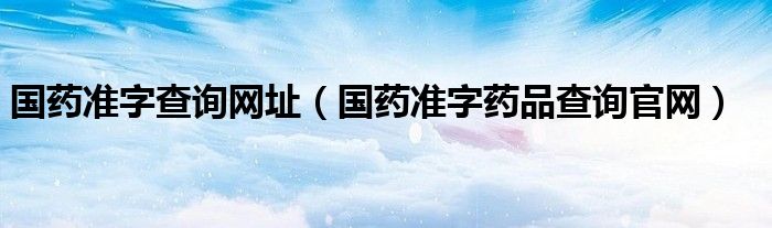 國藥準(zhǔn)字查詢網(wǎng)址（國藥準(zhǔn)字藥品查詢官網(wǎng)）